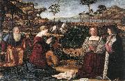 CARPACCIO, Vittore Holy Family with Two Donors oil painting reproduction